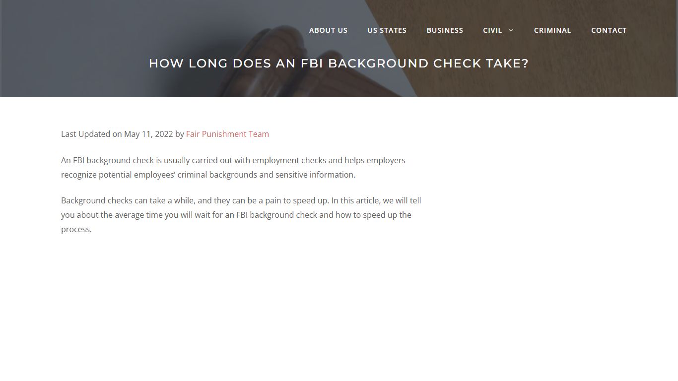 How Long Does An FBI Background Check Take? - Fair Punishment