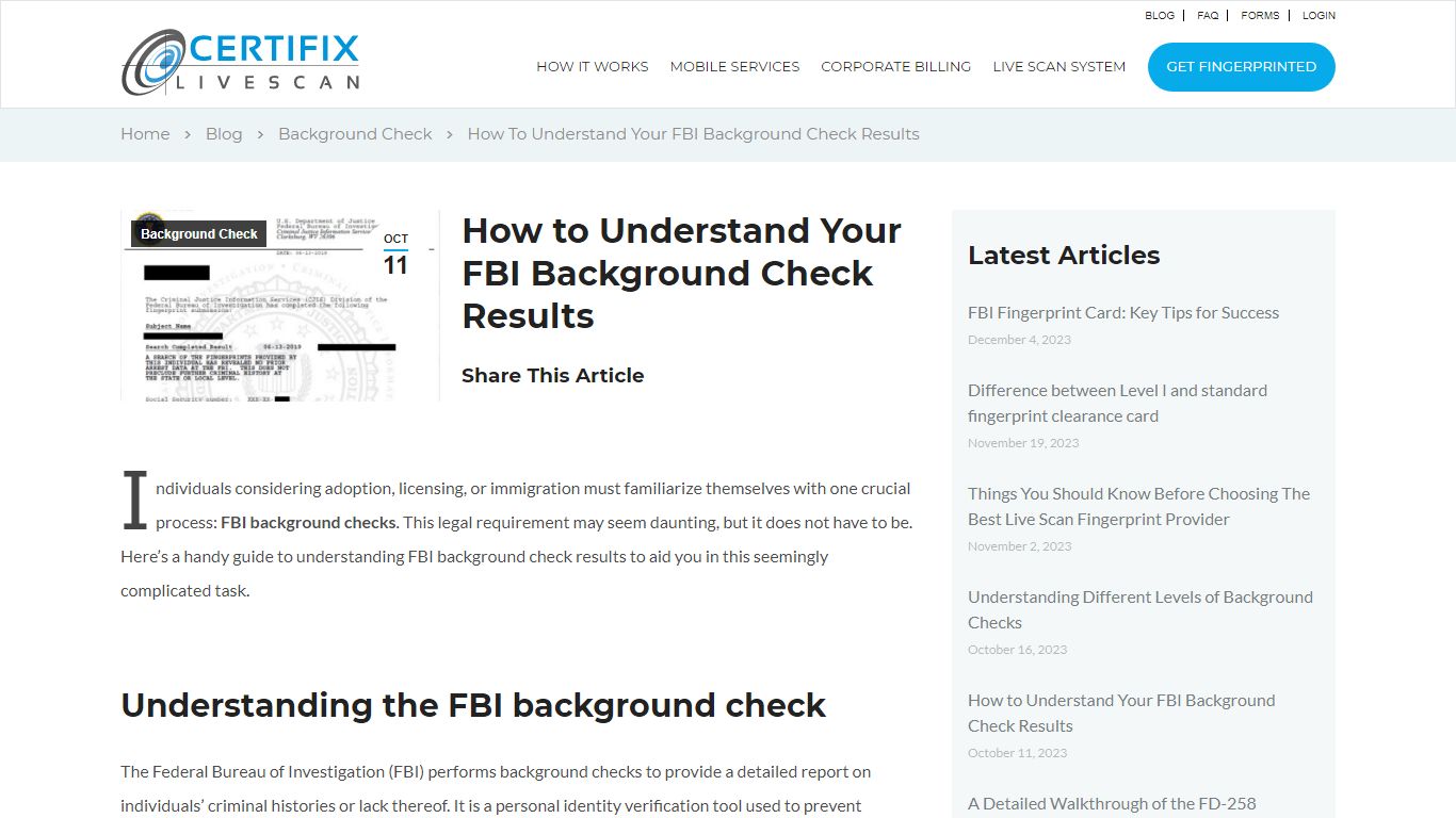 How to Understand Your FBI Background Check Results